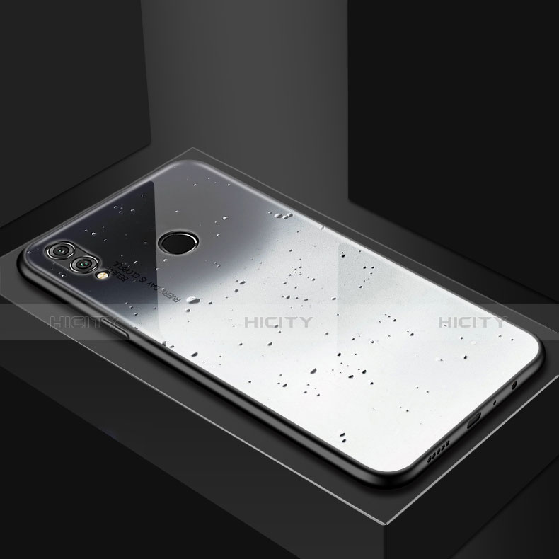 Huawei P Smart (2019)用ハイブリットバンパーケース プラスチック 鏡面 カバー ファーウェイ グレー