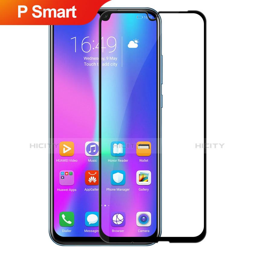 Huawei P Smart (2019)用強化ガラス フル液晶保護フィルム ファーウェイ ブラック