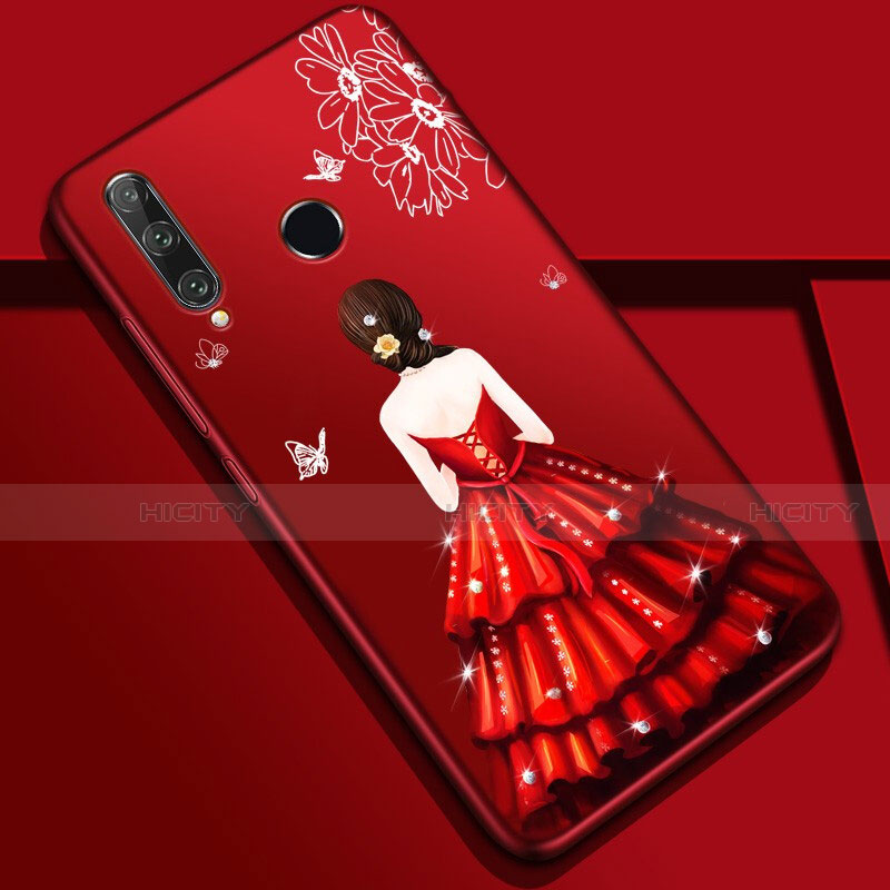 Huawei P Smart+ Plus (2019)用シリコンケース ソフトタッチラバー バタフライ ドレスガール ドレス少女 カバー Z01 ファーウェイ カラフル