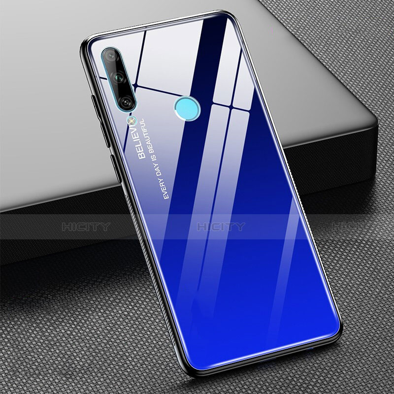 Huawei P Smart+ Plus (2019)用ハイブリットバンパーケース プラスチック 鏡面 虹 グラデーション 勾配色 カバー H02 ファーウェイ ネイビー