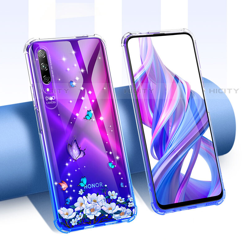 Huawei P Smart Pro (2019)用極薄ソフトケース シリコンケース 耐衝撃 全面保護 クリア透明 花 T01 ファーウェイ 