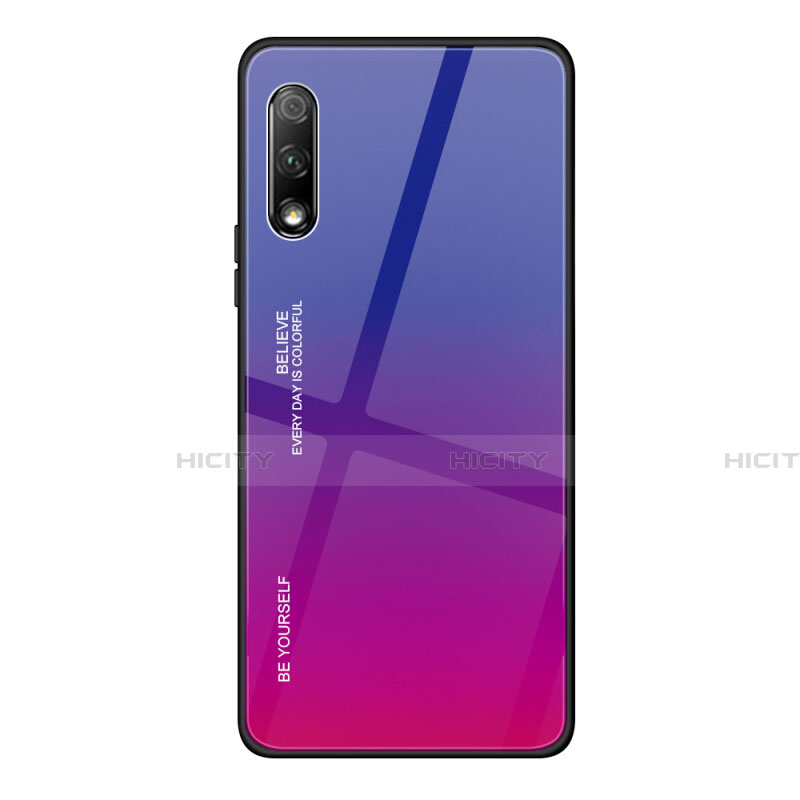 Huawei P Smart Z (2019)用ハイブリットバンパーケース プラスチック 鏡面 虹 グラデーション 勾配色 カバー ファーウェイ 