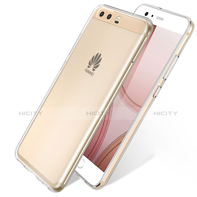 Huawei P10用極薄ソフトケース シリコンケース 耐衝撃 全面保護 クリア透明 T12 ファーウェイ クリア