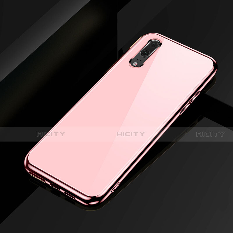 Huawei P20用極薄ソフトケース シリコンケース 耐衝撃 全面保護 C02 ファーウェイ ローズゴールド