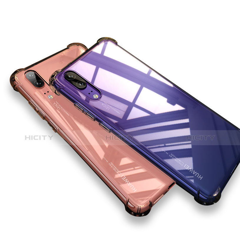 Huawei P20用極薄ソフトケース シリコンケース 耐衝撃 全面保護 透明 H01 ファーウェイ 