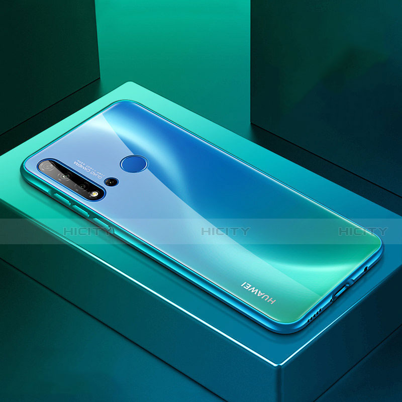 Huawei P20 Lite (2019)用ケース 高級感 手触り良い アルミメタル 製の金属製 カバー T01 ファーウェイ シアン