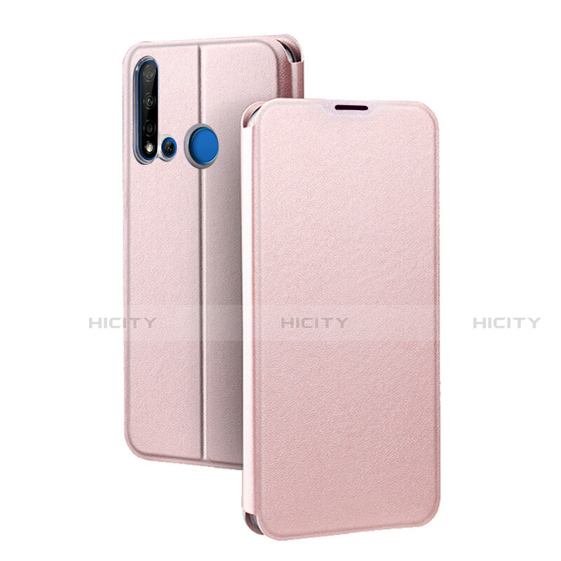 Huawei P20 Lite (2019)用手帳型 レザーケース スタンド カバー T10 ファーウェイ ローズゴールド