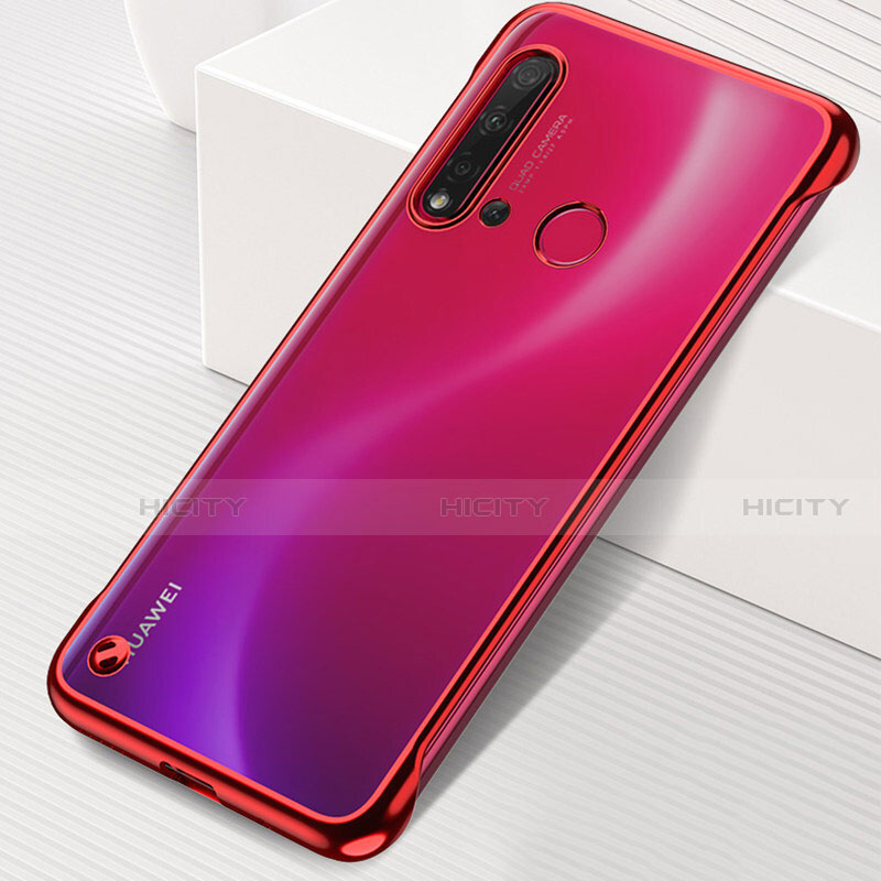 Huawei P20 Lite (2019)用ハードカバー クリスタル クリア透明 S04 ファーウェイ レッド