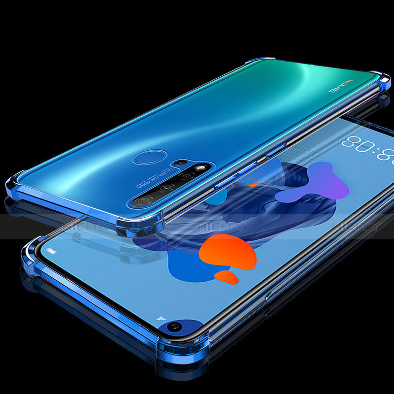 Huawei P20 Lite (2019)用極薄ソフトケース シリコンケース 耐衝撃 全面保護 クリア透明 S05 ファーウェイ ネイビー