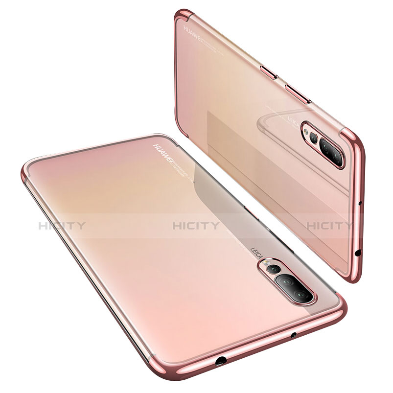 Huawei P20 Pro用極薄ソフトケース シリコンケース 耐衝撃 全面保護 クリア透明 H03 ファーウェイ ローズゴールド