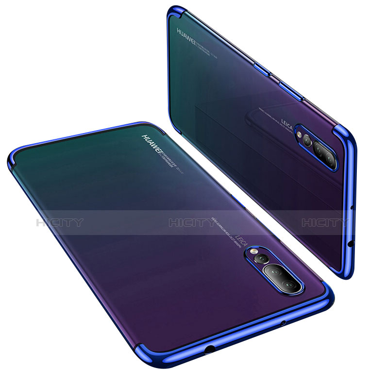 Huawei P20 Pro用極薄ソフトケース シリコンケース 耐衝撃 全面保護 クリア透明 H03 ファーウェイ ネイビー