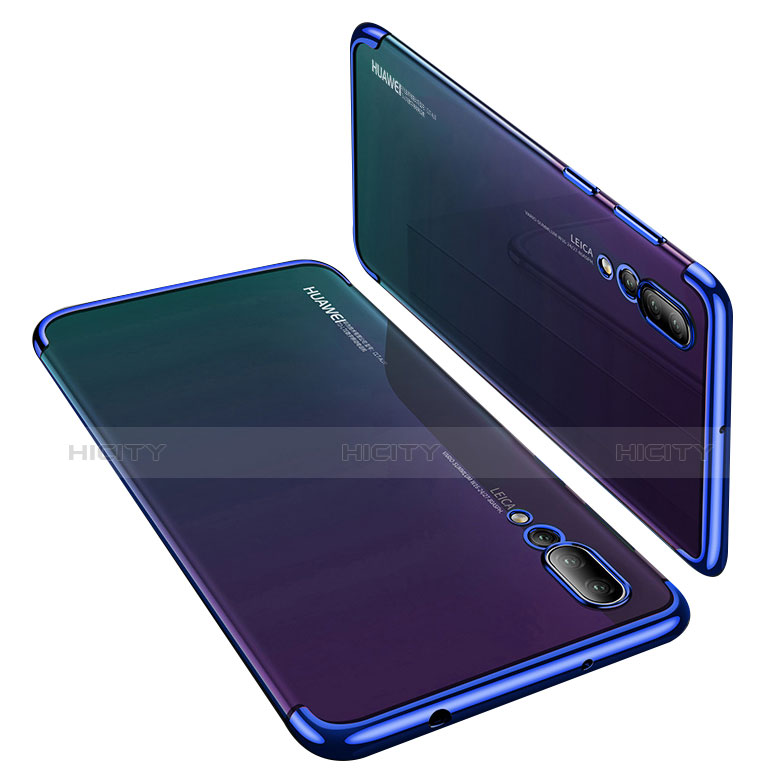 Huawei P20 Pro用極薄ソフトケース シリコンケース 耐衝撃 全面保護 クリア透明 T10 ファーウェイ ネイビー