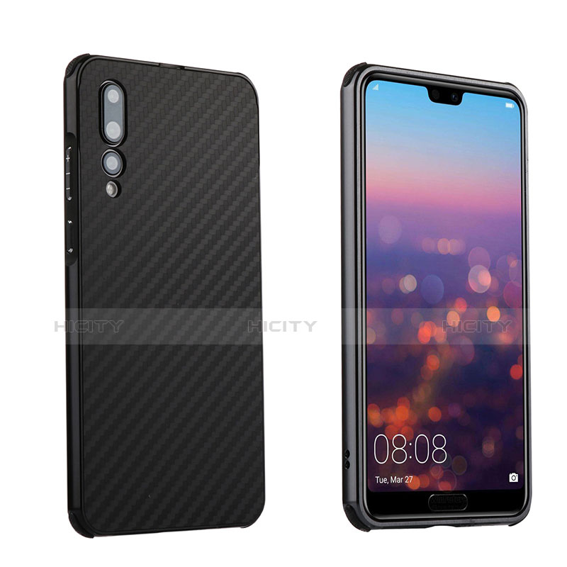 Huawei P20 Pro用ケース 高級感 手触り良い アルミメタル 製の金属製 バンパー カバー ファーウェイ ブラック