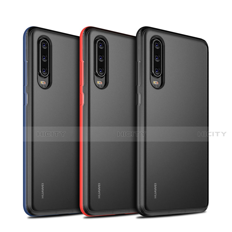 Huawei P30用ハイブリットバンパーケース クリア透明 プラスチック 鏡面 カバー T04 ファーウェイ 