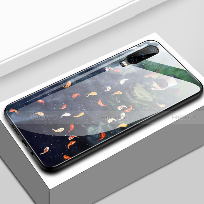 Huawei P30用ハイブリットバンパーケース プラスチック パターン 鏡面 カバー K03 ファーウェイ 