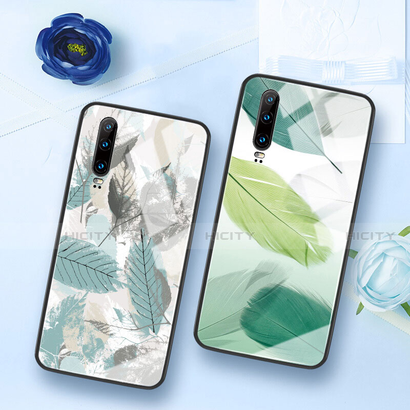 Huawei P30用ハイブリットバンパーケース プラスチック パターン 鏡面 カバー K02 ファーウェイ 