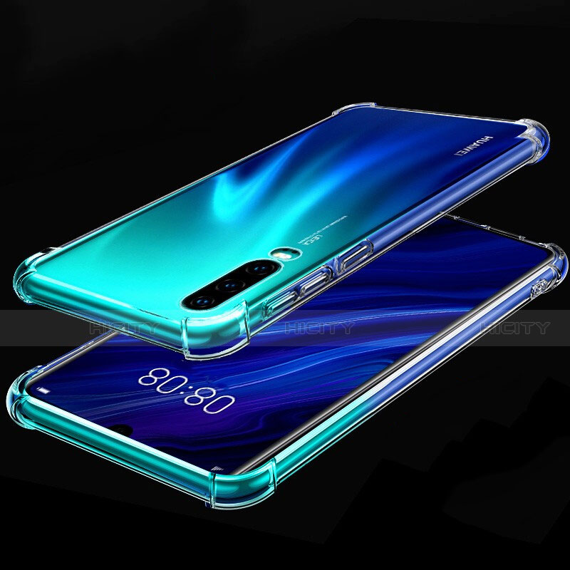 Huawei P30用極薄ソフトケース シリコンケース 耐衝撃 全面保護 クリア透明 S03 ファーウェイ 