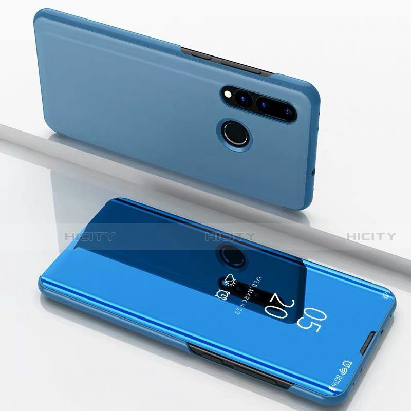 Huawei P30 Lite用手帳型 レザーケース スタンド 鏡面 カバー ファーウェイ ネイビー