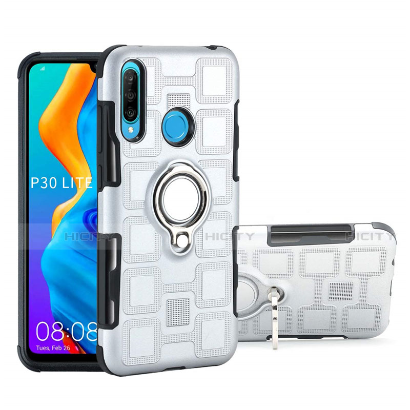 Huawei P30 Lite用ハイブリットバンパーケース プラスチック アンド指輪 A01 マグネット式 ファーウェイ 