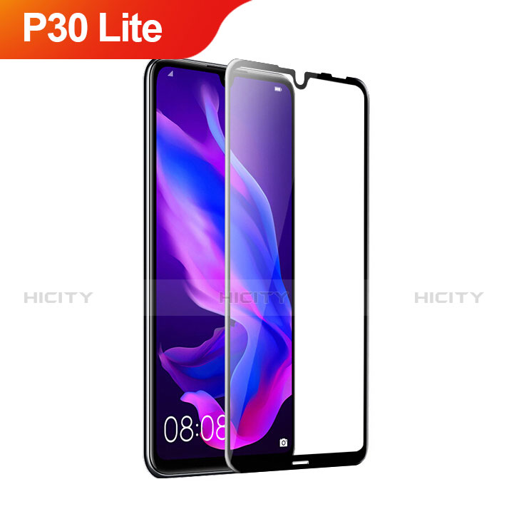 Huawei P30 Lite用強化ガラス フル液晶保護フィルム ファーウェイ ブラック