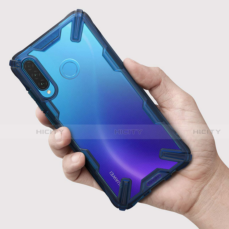 Huawei P30 Lite New Edition用ハイブリットバンパーケース クリア透明 プラスチック 鏡面 カバー H02 ファーウェイ 