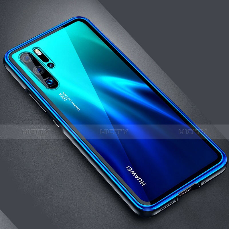 Huawei P30 Pro用ケース 高級感 手触り良い アルミメタル 製の金属製 バンパー 鏡面 カバー M04 ファーウェイ ネイビー