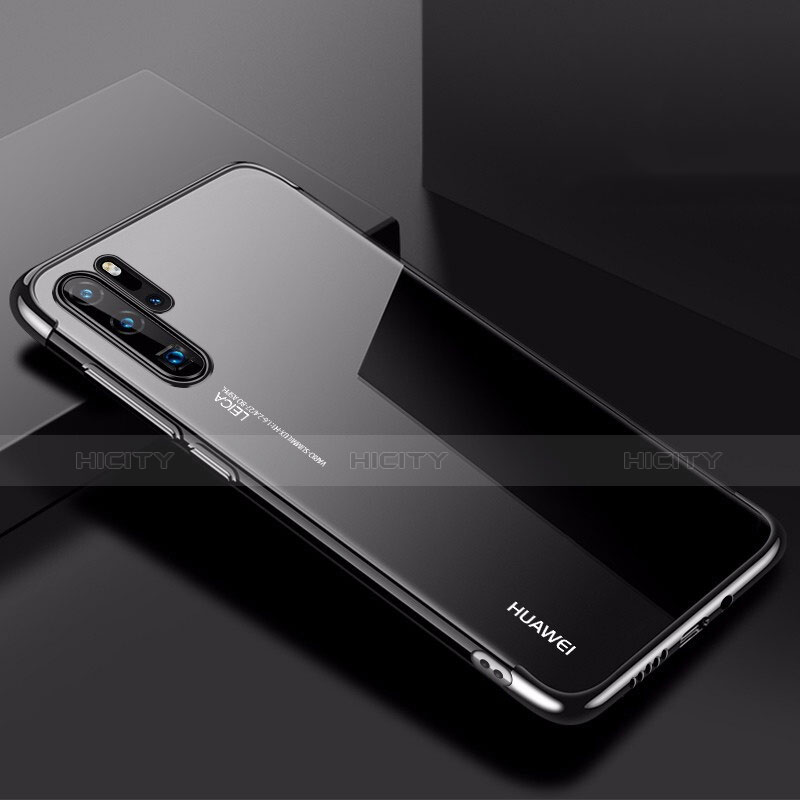 Huawei P30 Pro用極薄ソフトケース シリコンケース 耐衝撃 全面保護 クリア透明 H03 ファーウェイ ブラック