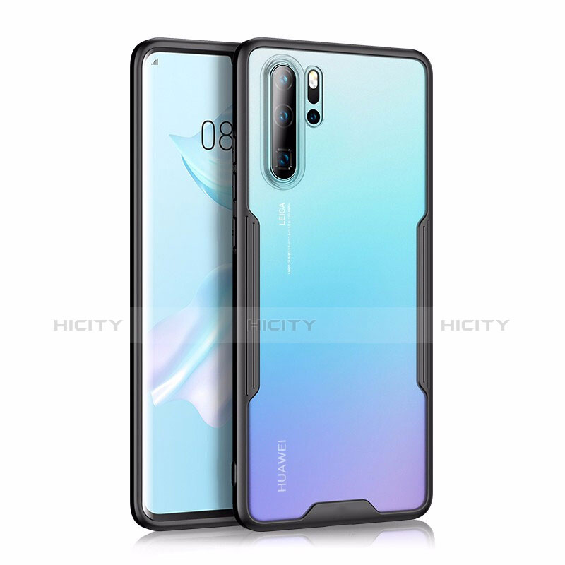 Huawei P30 Pro用ハイブリットバンパーケース クリア透明 プラスチック 鏡面 カバー M03 ファーウェイ ブラック