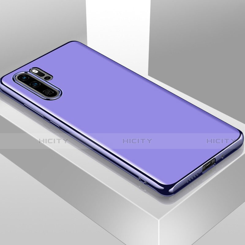 Huawei P30 Pro用極薄ソフトケース シリコンケース 耐衝撃 全面保護 クリア透明 T01 ファーウェイ パープル