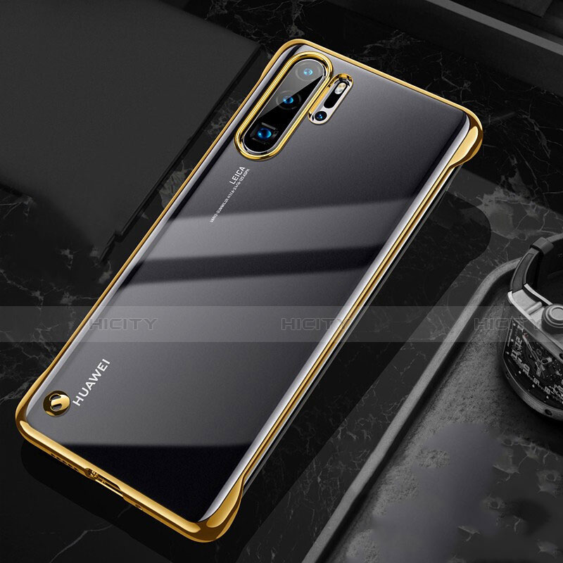 Huawei P30 Pro用ハードカバー クリスタル クリア透明 S04 ファーウェイ ゴールド