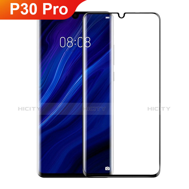 Huawei P30 Pro用強化ガラス フル液晶保護フィルム F07 ファーウェイ ブラック