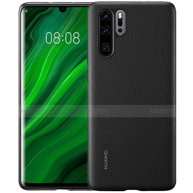 Huawei P30 Pro New Edition用シリコンケース ソフトタッチラバー ツイル B02 ファーウェイ ブラック