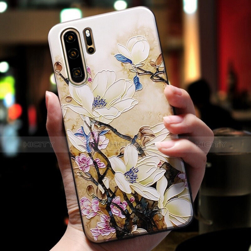 Huawei P30 Pro New Edition用シリコンケース ソフトタッチラバー 花 ファーウェイ マルチカラー