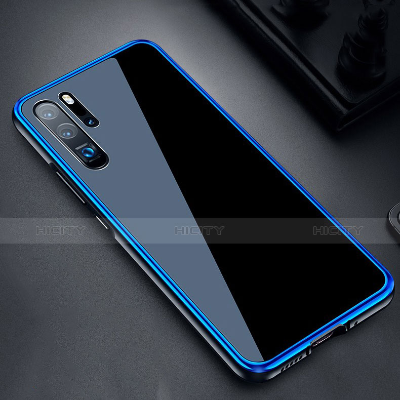 Huawei P30 Pro New Edition用ケース 高級感 手触り良い アルミメタル 製の金属製 バンパー 鏡面 カバー M03 ファーウェイ ネイビー