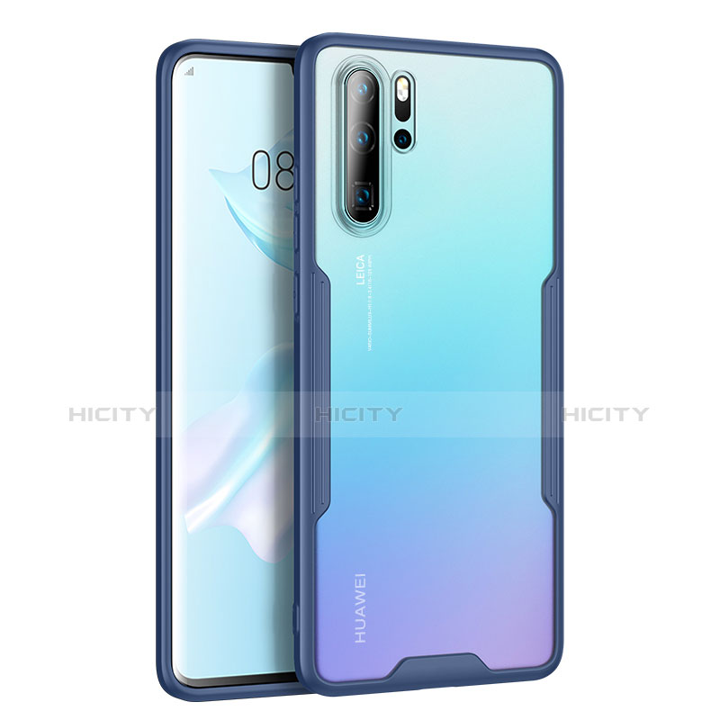 Huawei P30 Pro New Edition用ハイブリットバンパーケース クリア透明 プラスチック 鏡面 カバー M03 ファーウェイ ネイビー