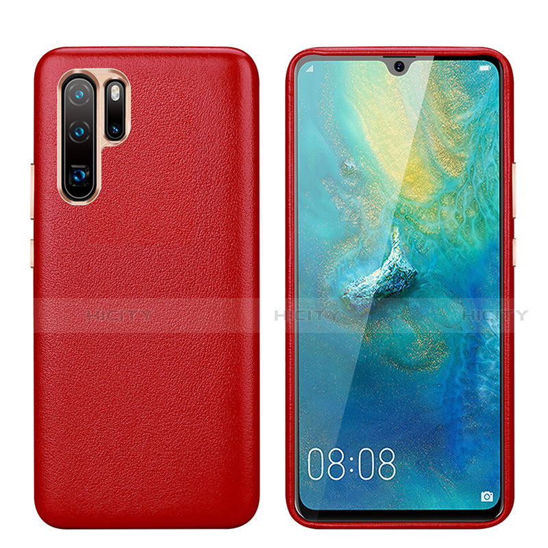 Huawei P30 Pro New Edition用ケース 高級感 手触り良いレザー柄 P03 ファーウェイ レッド