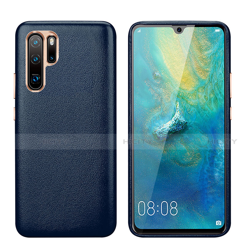 Huawei P30 Pro New Edition用ケース 高級感 手触り良いレザー柄 P03 ファーウェイ ネイビー