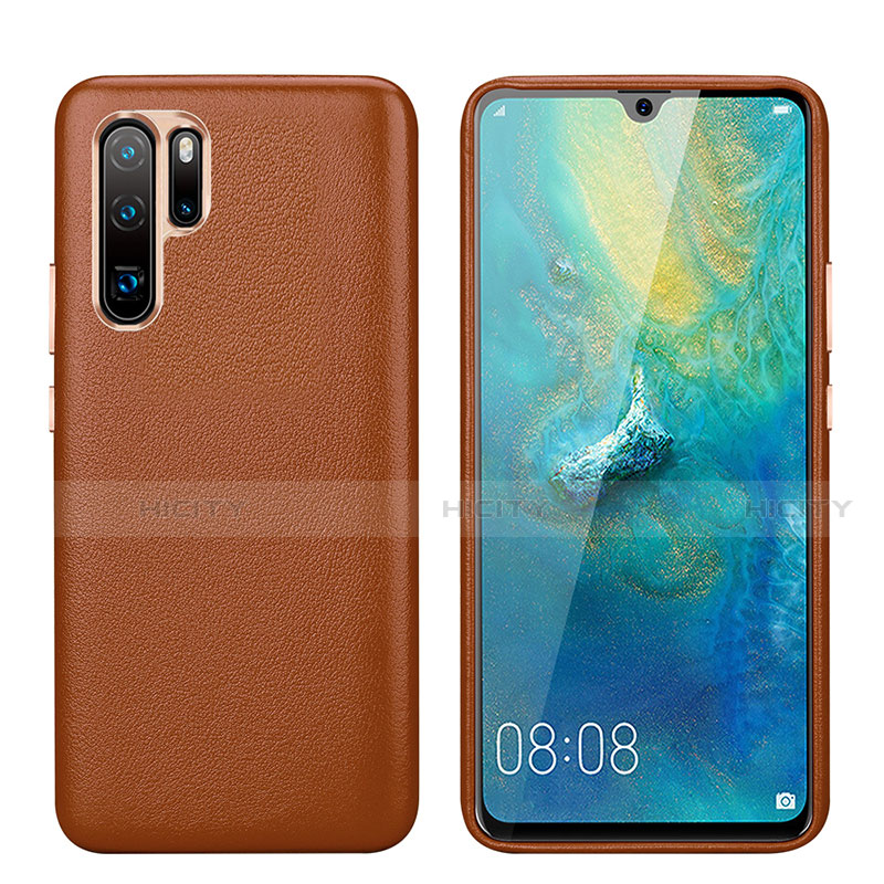 Huawei P30 Pro New Edition用ケース 高級感 手触り良いレザー柄 P03 ファーウェイ ブラウン