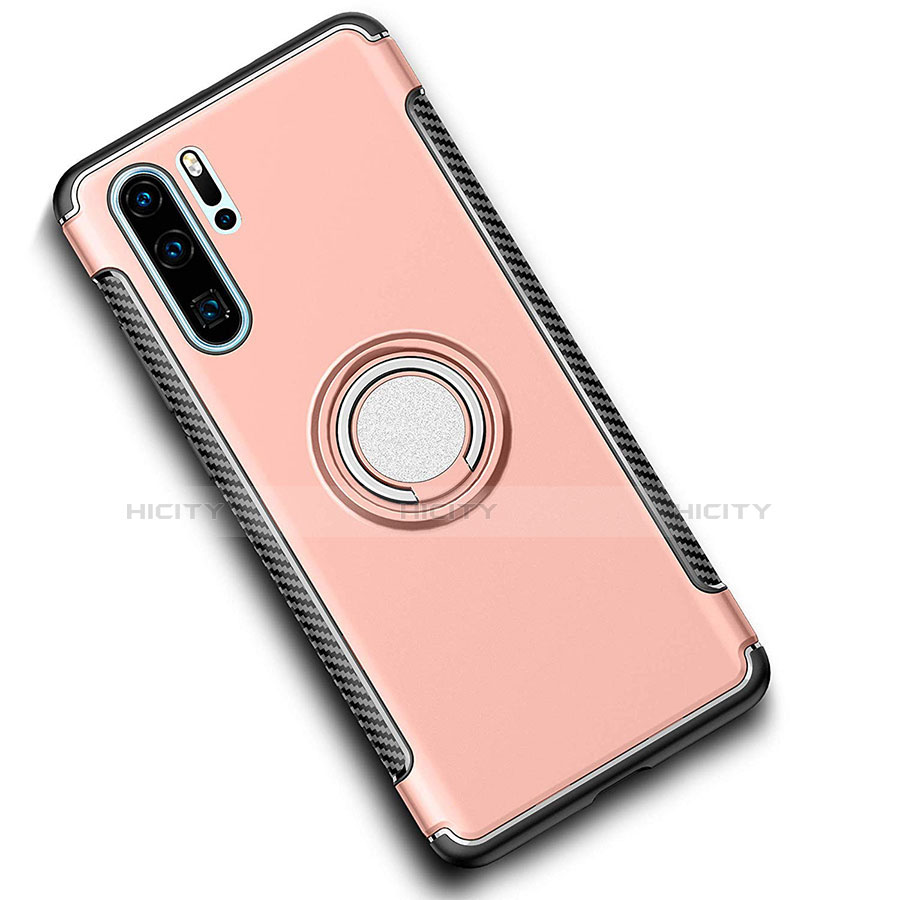 Huawei P30 Pro New Edition用ハイブリットバンパーケース プラスチック アンド指輪 マグネット式 ファーウェイ ローズゴールド