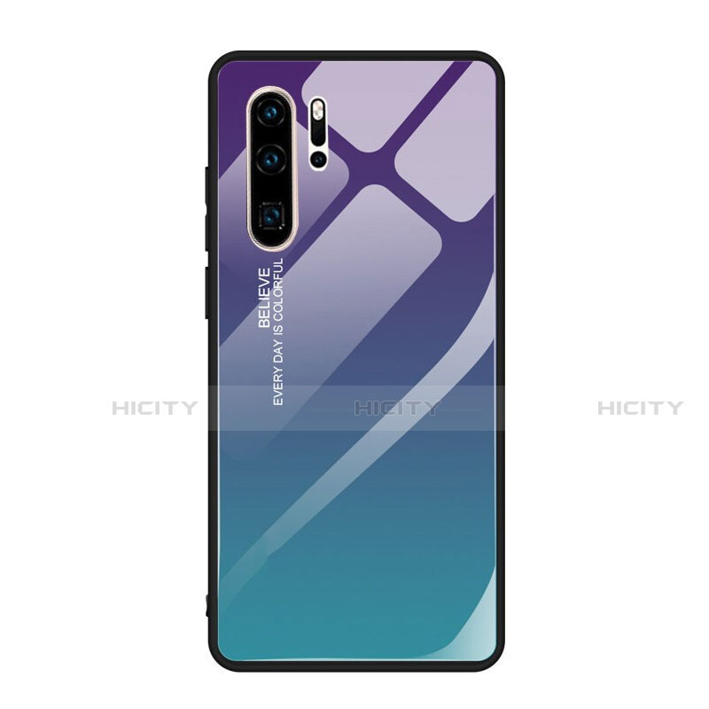 Huawei P30 Pro New Edition用ハイブリットバンパーケース プラスチック 鏡面 虹 グラデーション 勾配色 カバー H01 ファーウェイ カラフル