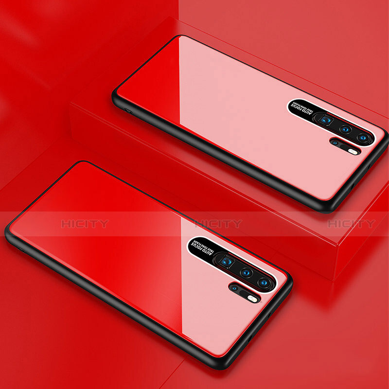 Huawei P30 Pro New Edition用ハイブリットバンパーケース プラスチック 鏡面 カバー T02 ファーウェイ レッド