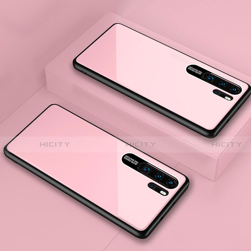 Huawei P30 Pro New Edition用ハイブリットバンパーケース プラスチック 鏡面 カバー T02 ファーウェイ ピンク