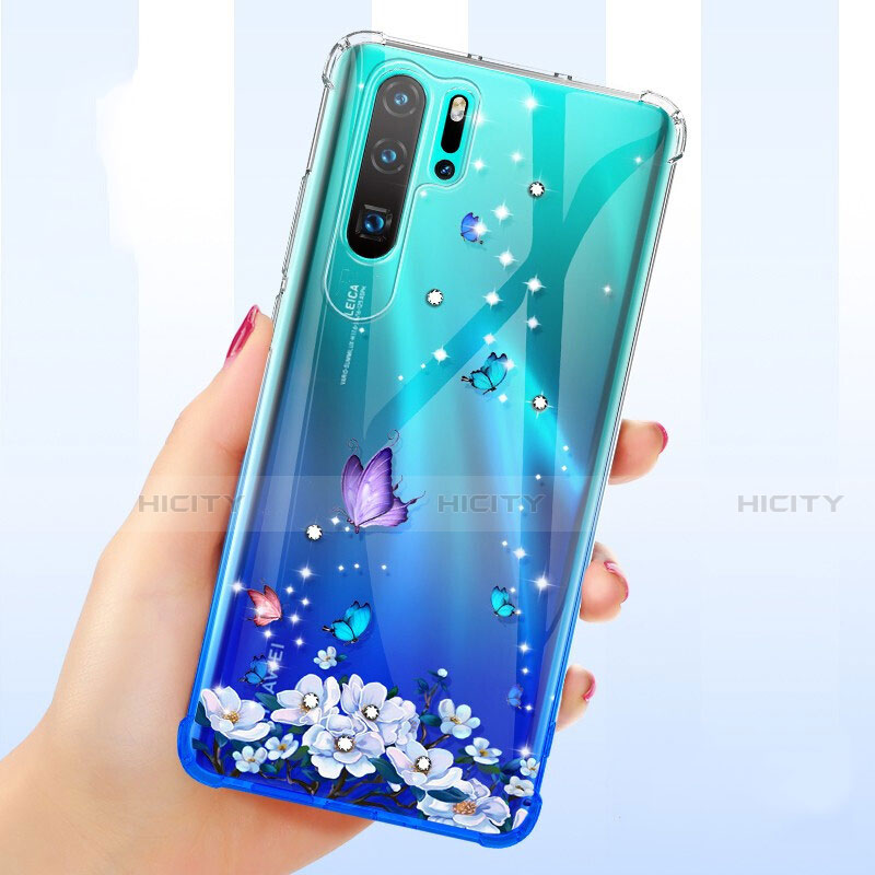 Huawei P30 Pro New Edition用極薄ソフトケース シリコンケース 耐衝撃 全面保護 クリア透明 花 T01 ファーウェイ 