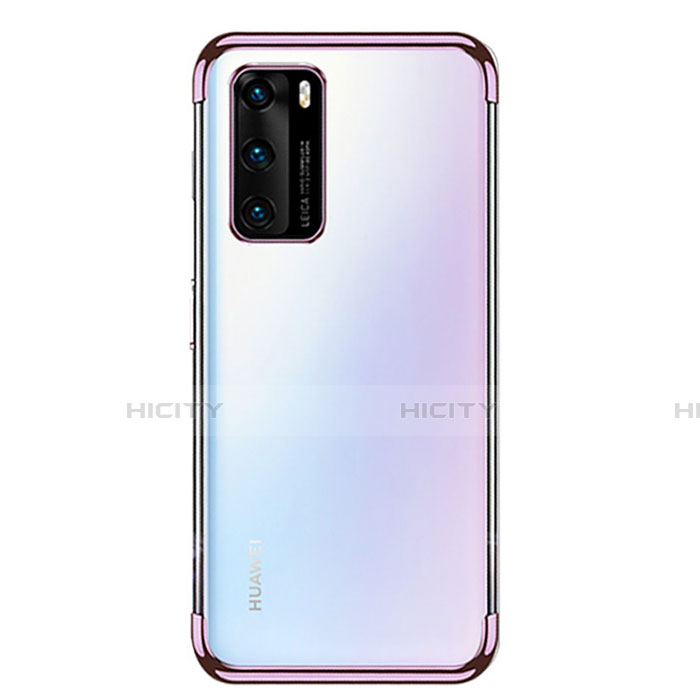 Huawei P40用極薄ソフトケース シリコンケース 耐衝撃 全面保護 クリア透明 S02 ファーウェイ パープル