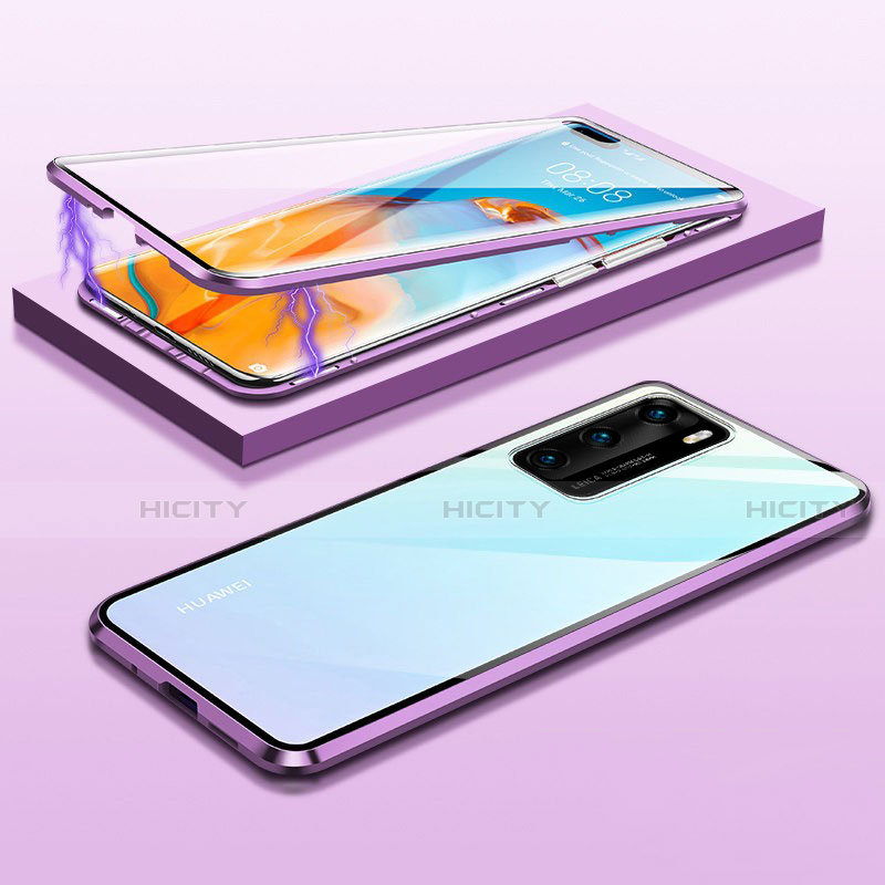 Huawei P40用ケース 高級感 手触り良い アルミメタル 製の金属製 360度 フルカバーバンパー 鏡面 カバー T08 ファーウェイ 