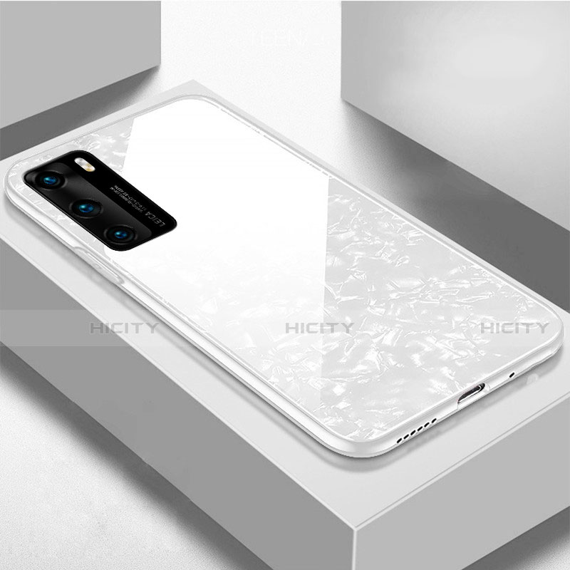 Huawei P40用ハイブリットバンパーケース プラスチック 鏡面 カバー T01 ファーウェイ 