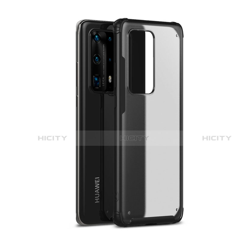 Huawei P40 Pro+ Plus用ハイブリットバンパーケース プラスチック 兼シリコーン カバー R01 ファーウェイ ブラック