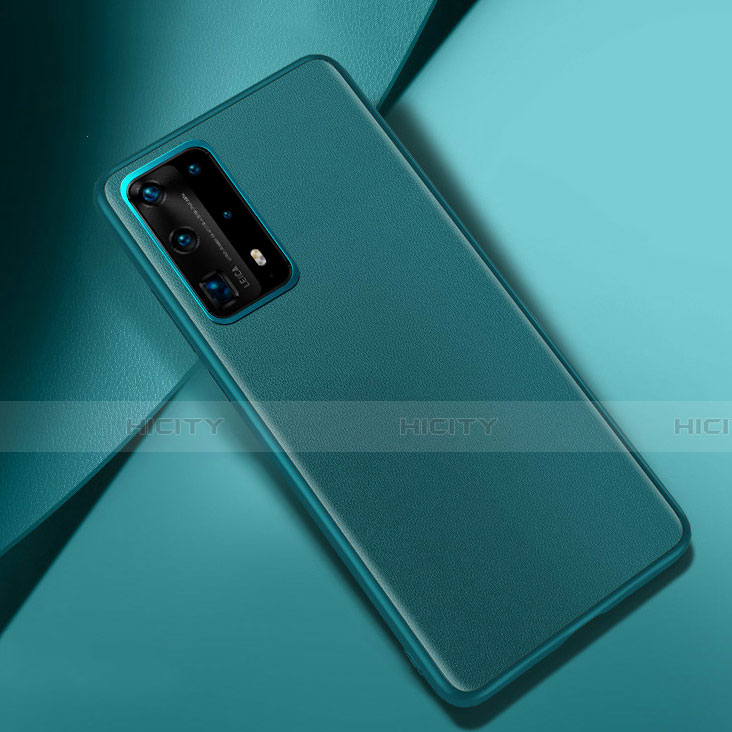 Huawei P40 Pro+ Plus用ケース 高級感 手触り良いレザー柄 ファーウェイ グリーン