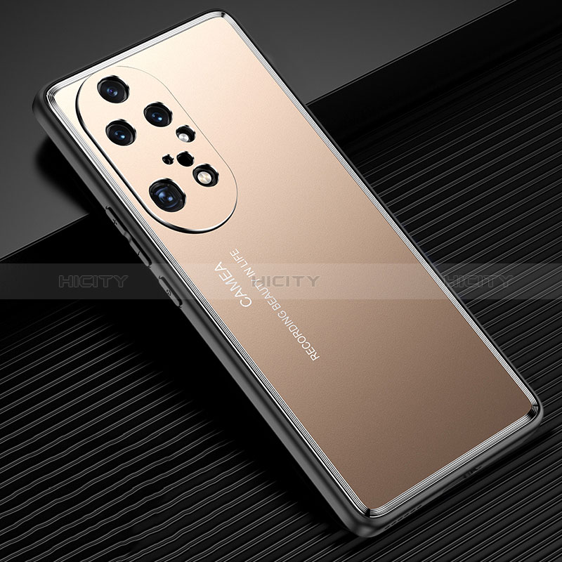 Huawei P50 Pro用ケース 高級感 手触り良い アルミメタル 製の金属製 兼シリコン カバー JL2 ファーウェイ ゴールド