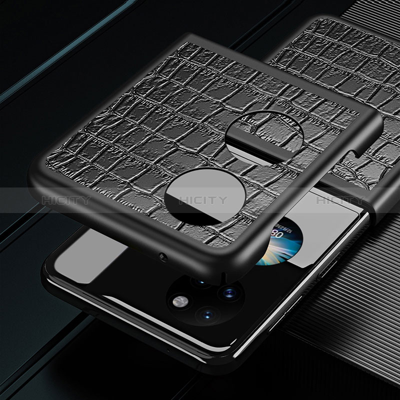Huawei P60 Pocket用ハイブリットバンパーケース 高級感 手触り良いレザー柄 兼プラスチック QH7 ファーウェイ 